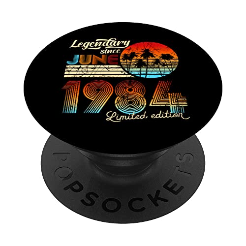 40. Cumpleaños 40 Legendario Desde Junio De 1983 Regalo. PopSockets PopGrip Intercambiable