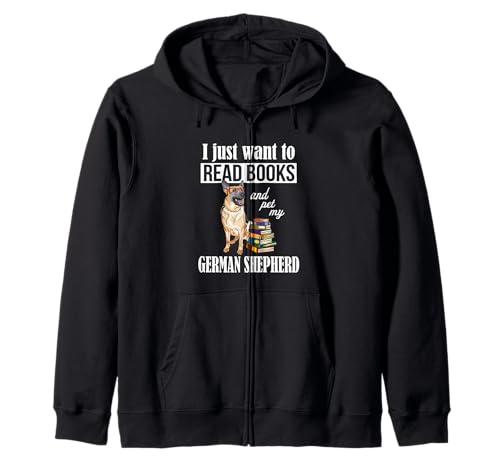 Cute Read Books Dog Lover German Shepherd Sweat à Capuche