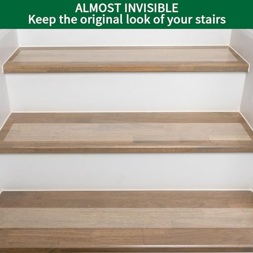 Image of Clear Anti Slip Tape for Stairs & Bathtubs, 4 inch x35FT Non-Skid Transparent Grip Tape - Soft PVC Safety Traction for Bare Feet, Pool Decks, Boats, Shower Floors