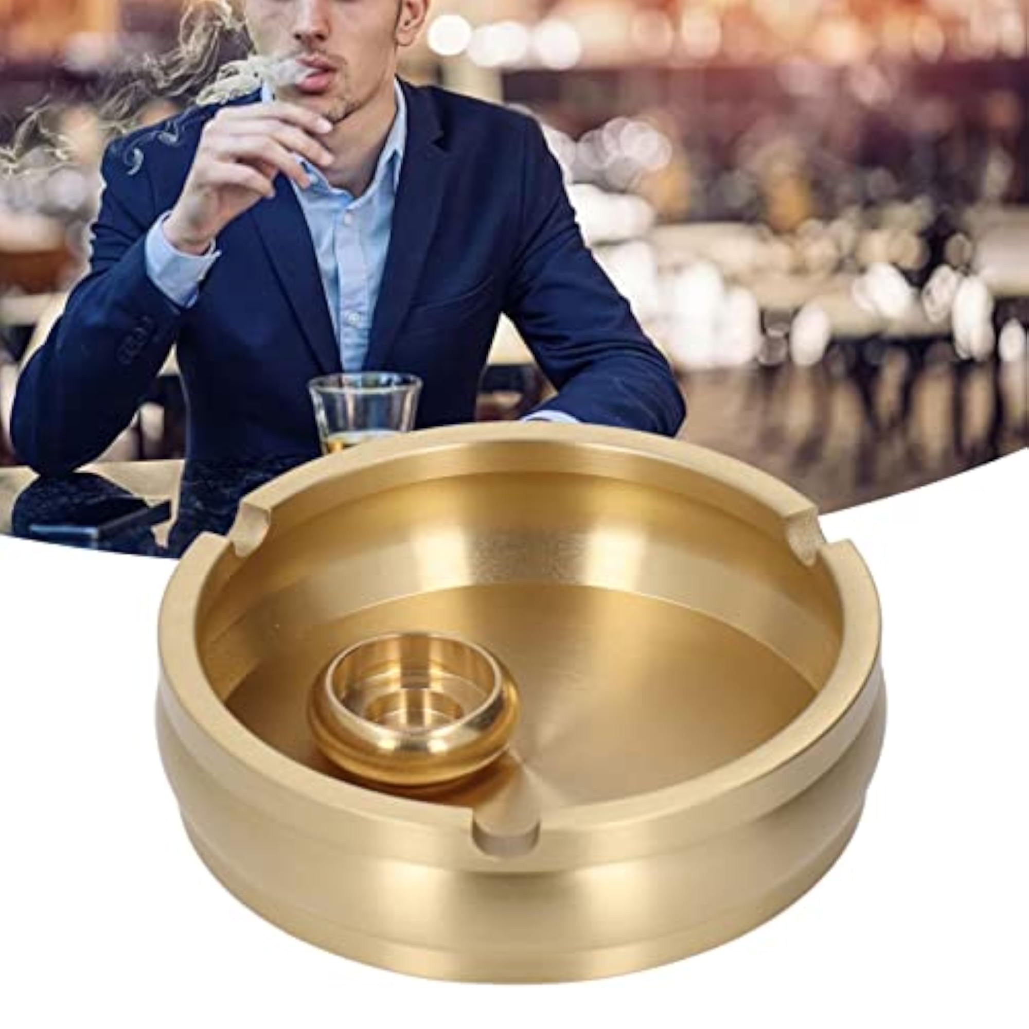 Finish Brass Cigar Ashtray for Home Decoration