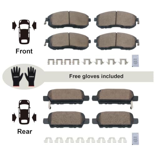 Image of HUSCH Front & Rear Ceramic Brake Pads Fit For Nissan Altima, For INFINITI | Clean Wheels, Quiet, Short Braking Distance, Responsive Braking, Long Service Life, for Various Weather, Road Performance