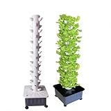 TIRUSS Vertical Hydroponic Grow Tower Aeroponic Tower for Herbs, Fruits and Vegetables 15 Layer 45 Plants Sites with Movable Water Tank Hydrating Pump, Timer, Adapter (45 pots)