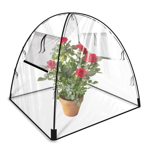 Mini Serre Pop-up, Petite Serre D'hivernage pour Plantes, Tente D'hivernage en PVC Transparent, Tente d'hiver pour Plantes Froid Protéger, Protection Contre Le Gel, Pas De Montage Nécessaire