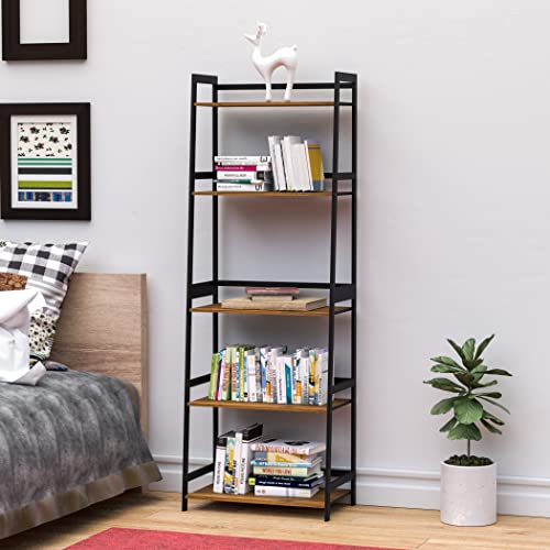 Wtz Bookshelf Book Shelf, Bookcase Storage Shelves Book Case, Ladder Shelf For Bedroom, Living Room, Office Mc-508(Brown) #TOP3