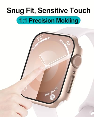 Smiling 2 Pack Case for Apple Watch SE 3 (2025)/SE 2/Series 6/5/4 40mm - Rose Gold & Transparent, Hard PC - 6