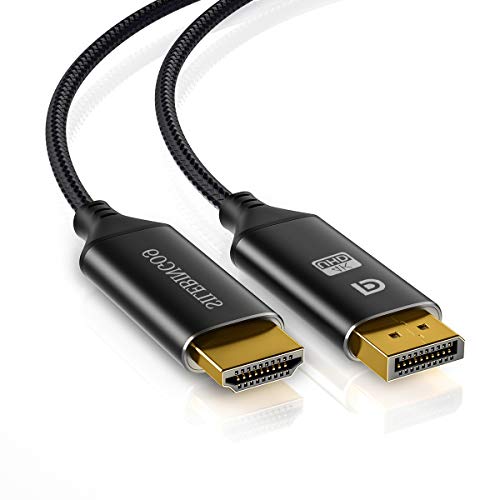 Displayport to HDMI, SILEBING09 Nylon Braided 10FT 4K Uni-Directional DP to HDMI Cable Compatible with Most Monitors