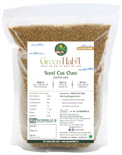 Image of GreenHabit Healthy & Nutritious Gluten Free Steel-Cut Oats (1.5 Kg pack)