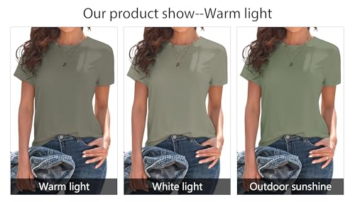Image of KevaMolly Basic T Shirts for Women UPF 50+ Short Sleeve Casual Summer Tops Trendy Solid Loose Fit Crew Neck Tees Tshirt