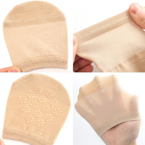 Image of Toe Socks Womens for Mules, Half Socks Toe Topper Covers No Show Invisible Non-slip Liners for Clogs 4 /6 /8 Pairs