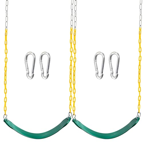 TURFEE 2 Pack Green Swing Seats Heavy Duty with 66'...