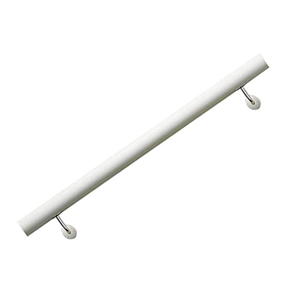 Main courante murale escalier bois blanc rampe support ronde aide mobilité 3m