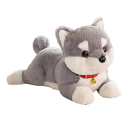UOAO 柴犬ぬいぐるみ イヌぬいぐるみ 柴犬抱き枕 柴犬のおもちゃ ふわふわ もちもち ぬいぐるみ クリスマスプレゼント(グレー28cm)