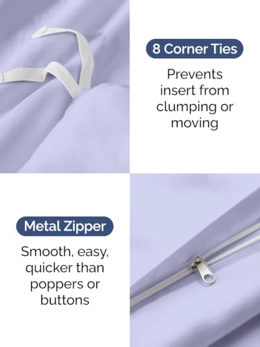 Image of Duvet Cover Oversized King - 3 Piece with Zipper Closure - Lavender