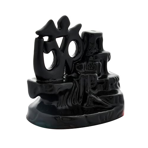 Image of CRAFTAM Polyresin Smoke Backflow Fountain with 20 Free Backflow Cones Showpiece Figurine for Gift (OM Black