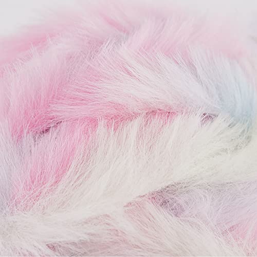 Pretty Jolly Lot de 4 pelotes de fil en fausse fourrure super doux et moelleux pour crochet, tricot, fil polyester (licorne) – vue 2
