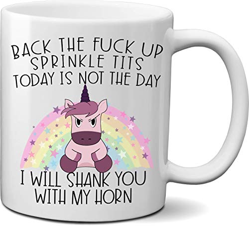 FanCabin Back the F Up Unicorn Coffee Mug - Gift for women and Men - 11oz