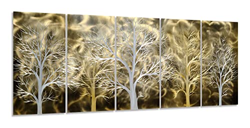 Create a Focal Point with Yihui Arts Contemporary 3D Aluminum Tree Wall Art