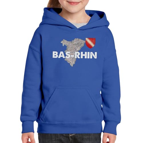 Sweat à Capuche Enfant Bas Rhin 67 Qualité Premium Carte Strasbourg