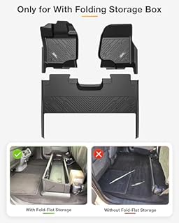 3W Floor Mats Fit 2015-2025 2026 Ford F150/ F-150 Lightning 2022-2026 SuperCrew(with Original Fold Under-Seat Storage), Carpet Floor All Weather Truck Mats TPE Custom Fit 1&2Row Car Liners Accessories