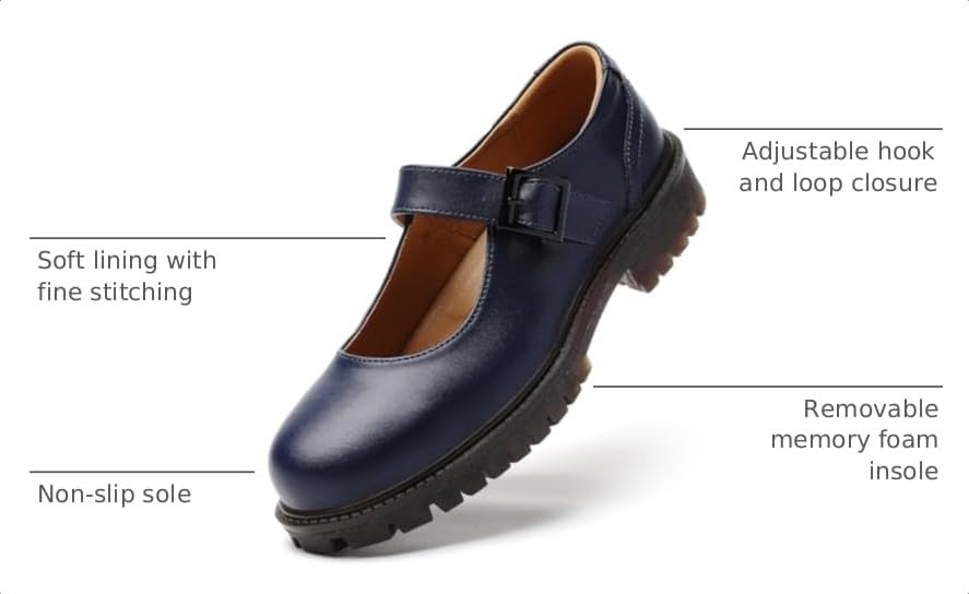 Image of XMM Mary Jane Shoes Women Flat Mary Janes for Womens Comfort Dressy Casual School Cute Non-Slip Work Shoes