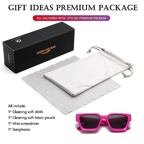 Image of AIEYEZO Square Sunglasses for Women Men Square Thick Frame Sun Glasses Simple Designer Style Shades