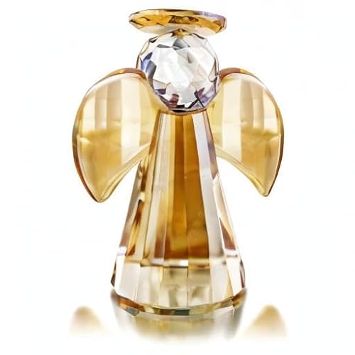 Estatuetas de anjo da guarda de cristal champanhe, colecionáveis, de cristal de cura, decoração de N