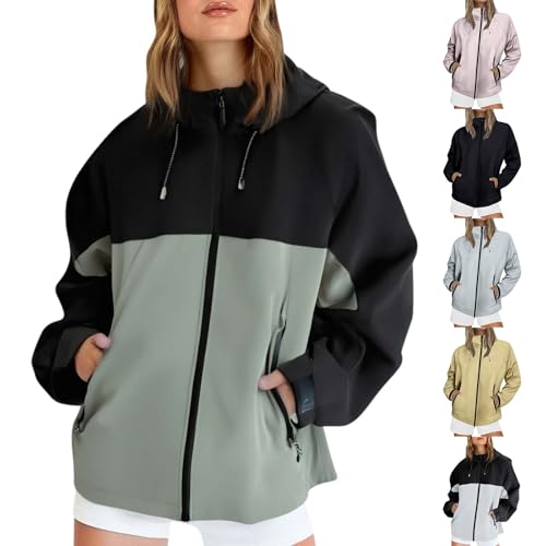 Veste coupe-vent fine pour femme active : coupe-vent léger d'été avec capuche pratique