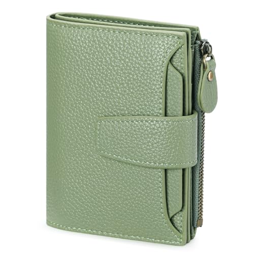 SENDEFN Portefeuille Femme Cuir Porte Monnaie Femme Fermeture Eclaire, Portefeuille et Porte Carte Femme RFID Blocage