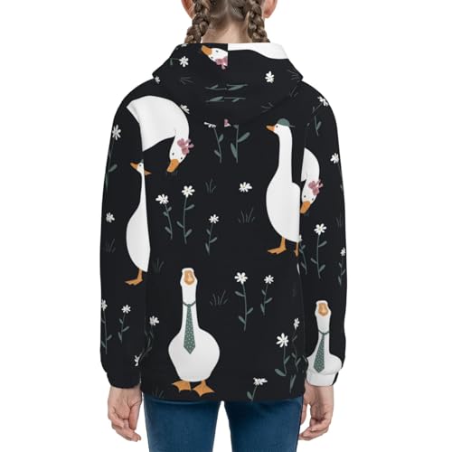 Fashionable Goose Kids Pullover Hoodies Boys Sweatshirts Girls Athletic Clothes with Pocket4