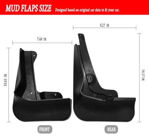 Image of Mud Flaps Mud Guards Fit for 2019-2022 Honda Vezel (High Version) / HRV Sport, Front & Rear Mud Splash Guards Accessories - 4 Pc, Black