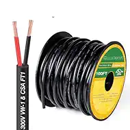 18 Gauge 2 Conductor Electrical Wire - 100FT Pure Copper Cable 300V for Automotive LED Lamp Lighting Wire