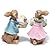 Hodao 2 PCS Easter Bunny Couple Decoration Spring Rabbit Decor Woodcut Figurines Tabletopper Decoration for Party Cute Rabbit Easter Day Gifts Decor for Home Holiday Party (Brown)