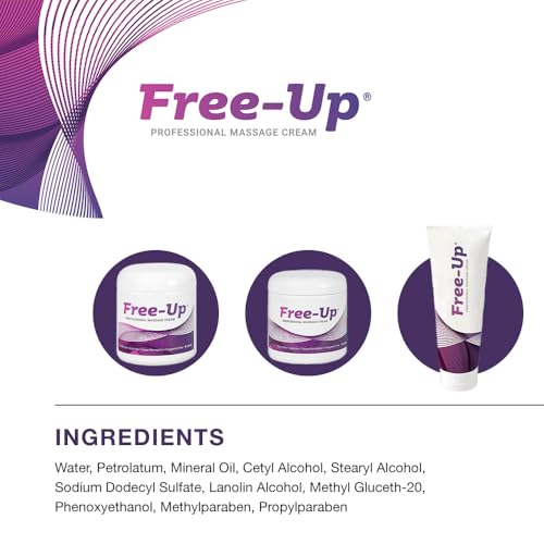 Image of Free-Up-Professional Massage Cream, Fragrance-Free, Great Glide, Lubricity, Tissue Perception, Perfect for Physical Therapy, Massage Versatile, Non-Greasy, Dispenser Box, 50 /7gm Packets
