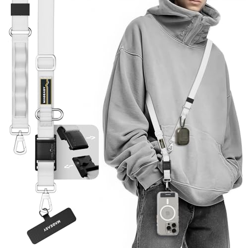 MAGEASY 20mm FidLock Dual Crossbody Utility Strap- Adjustable Crossbody Phone Lanyard with Magnetic Quick Release Buckle