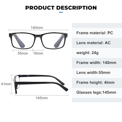 Reading Glasses,8 Pack Reading Glasses Blue Light Blocking for Men Women,Anti Eyestrain/Dryness/UV Lightweight Readers - Image 3
