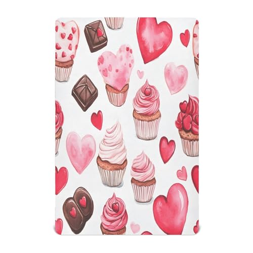 Ttgoth Sábana Bajera Ajustable para Cuna para niños y niñas, sábana de Punto Jersey para Cuna para el día de San Valentín, sábana para Cuna estándar y colchón de Cama Infantil, acogedora, Suave,