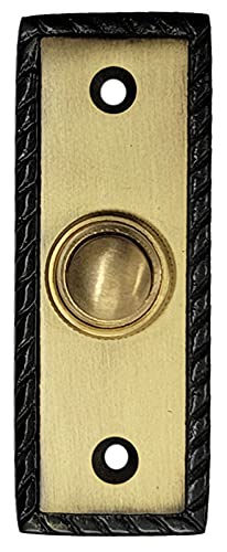 Adonai Hardware Rectangular Georgian Brass Bell Push or Door Bell or Push Button (Dual Tone Antique Brass)