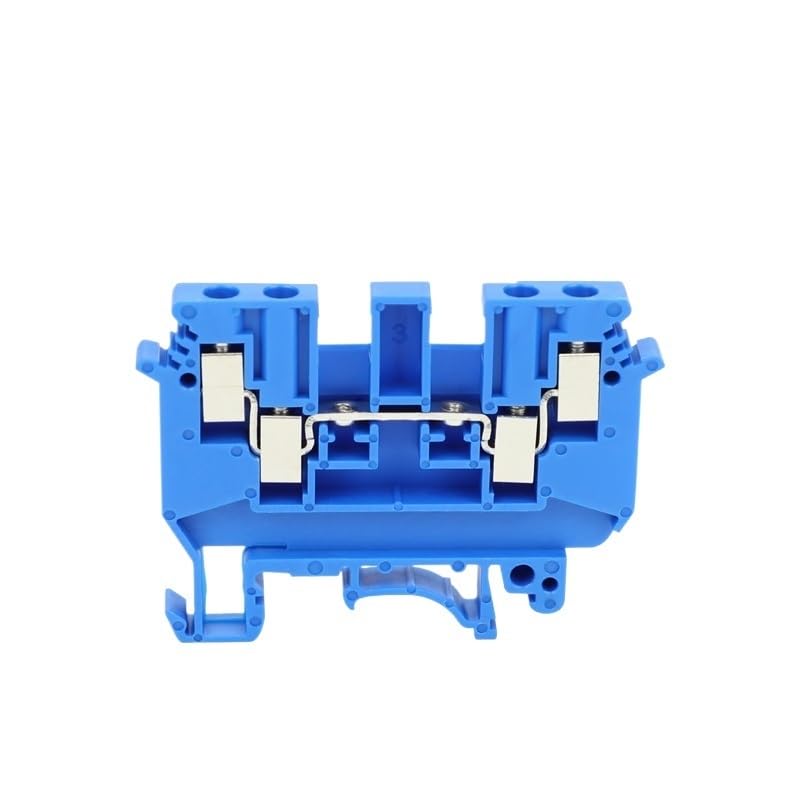 UDK-4 Screw-on DIN Rail Terminal Blocks 2 Inputs 2 Outputs Wire Connector Feed-Through 4-Conductor UDK4(Fixed Bridge FBI10-6,2 pcs)
