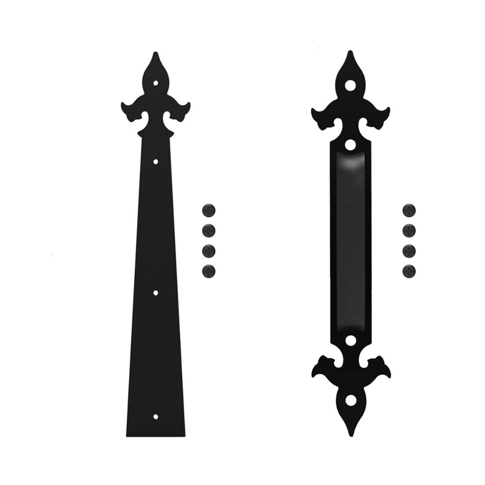 Edede One Color Sliding Door Hardware Decorative Carriage House Garage Handle Hinge Accent Set Sliding Barn Door Hardware Kit Arrow Style 2 Handles 4 Hinges