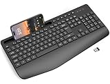 Wireless Keyboard with Wrist Rest, Full-size Ergonomic Keyboards with Phone...