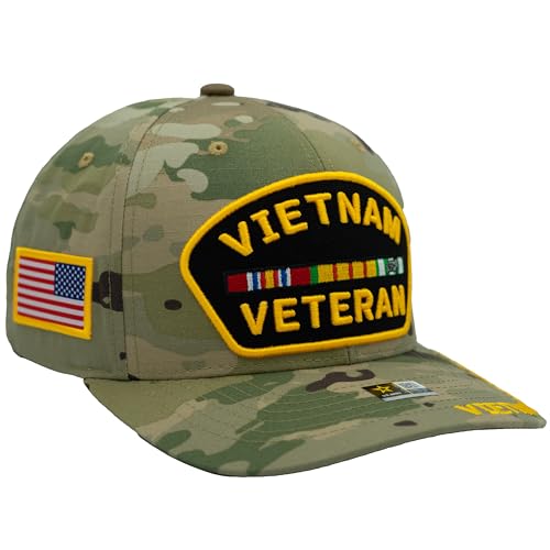 Image of Vietnam Veteran Hat US Army Official Licensed Army Veterans Embroidered Adjustable Military Baseball Cap for Men