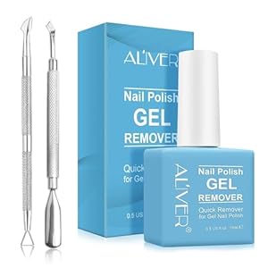 Gel Nail Polish Remover, Polish Remover For Gel Nails, Quickly Natural Soak-Off Nails Polish in 2-5 Minutes, Nail Polish Remover with Cuticle Pusher and Nail Polish Scraper