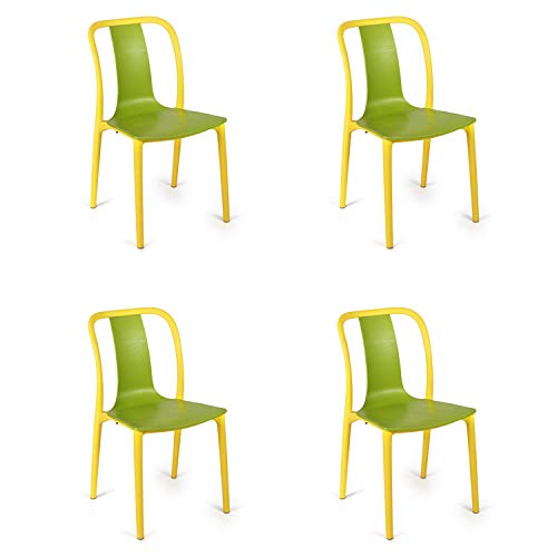 Image of CELLO Cheer Chair - Green, Yellow | Strong and Durable | Easy to Clean | Chair for Living Room, Bed Room, Kitchen, Office Room, Outdoor | 3 Years Warranty