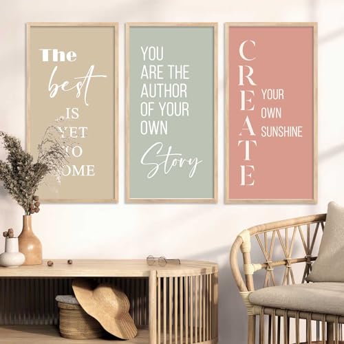 Image of kotart - Motivational Quotes Poster With Frame | Quotes Wall Decor Paintings | Quotes Wall Decor Poster With Frames | Wall Hanging Paintings For Office Living Room Bedroom Set of 3 (10x19 inch, D)