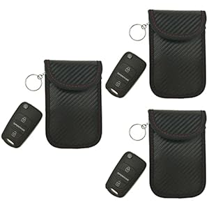 Blokkeringstas Autosleutel Faraday Bag Shielding Cage Pouch Wallet Case 3 Stks PU- Leer Voor Mobiele Telefoon…