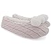 ofoot Chaussons de Ballet Femmes, Chaussures Interieur Maison Doux Cachemire tricoté en Polaire Anti dérapant(Rose,36/37 EU)