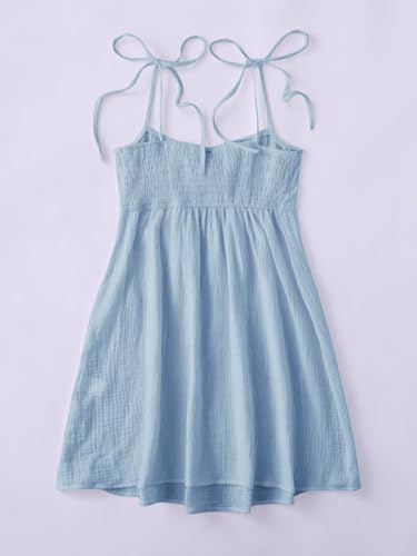 Image of SOLY HUX Women's Summer Cami Sun Dress A Line Tie Shoulder Y2k Cute Casual Short Mini Beach Babydoll Dresses
