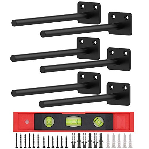 Buy 8inch Floating Shelf Brackets, 6 Pack Solid Steel Blind Shelf