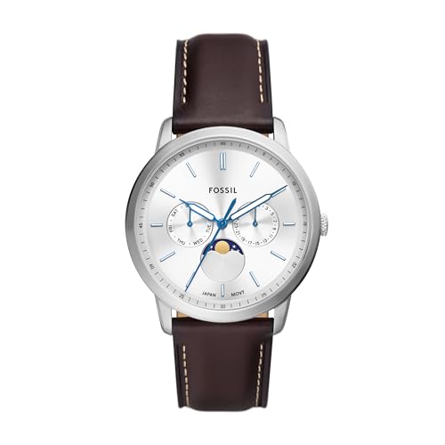 Fossil Men's Neutra Quartz Stainless Steel and Leather Moonphase Watch
