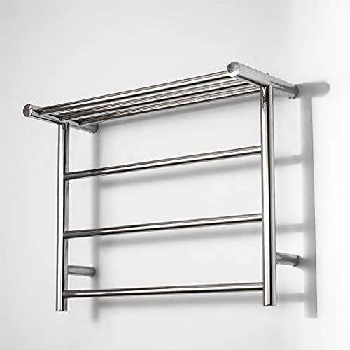 Toallero calefactado con Acabado Pulido a Espejo, Moderno radiador eléctrico para toallero, Acero Inoxidable, tamaño: 480 x 610 x 230 mm, Resistente al Polvo y al Agua, Grado
